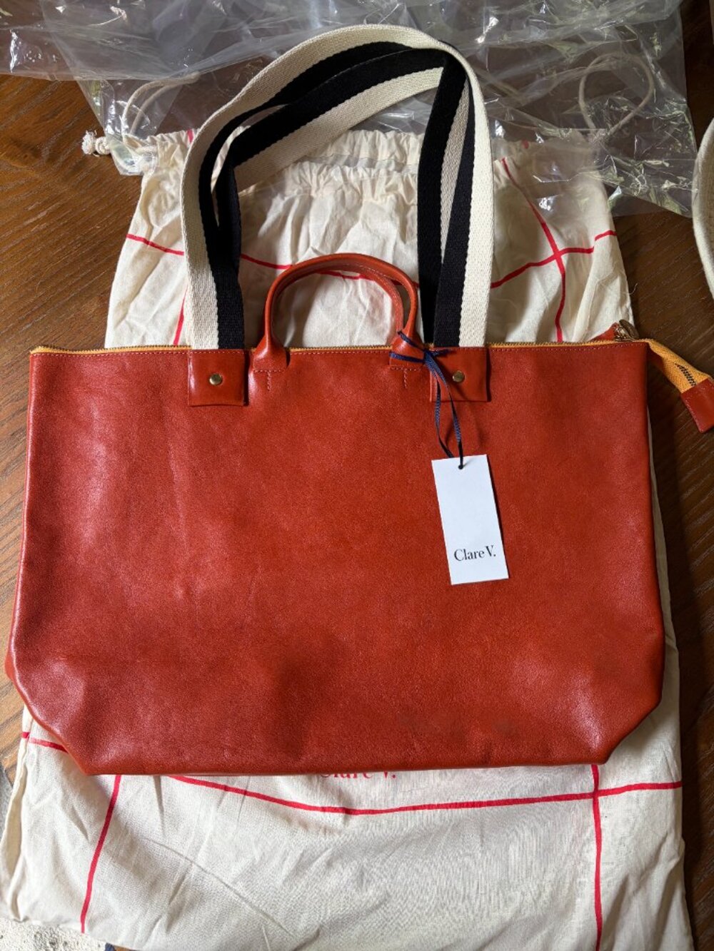 NWT Clare V Le Zip Sac Sienna Brown Tote - See Description